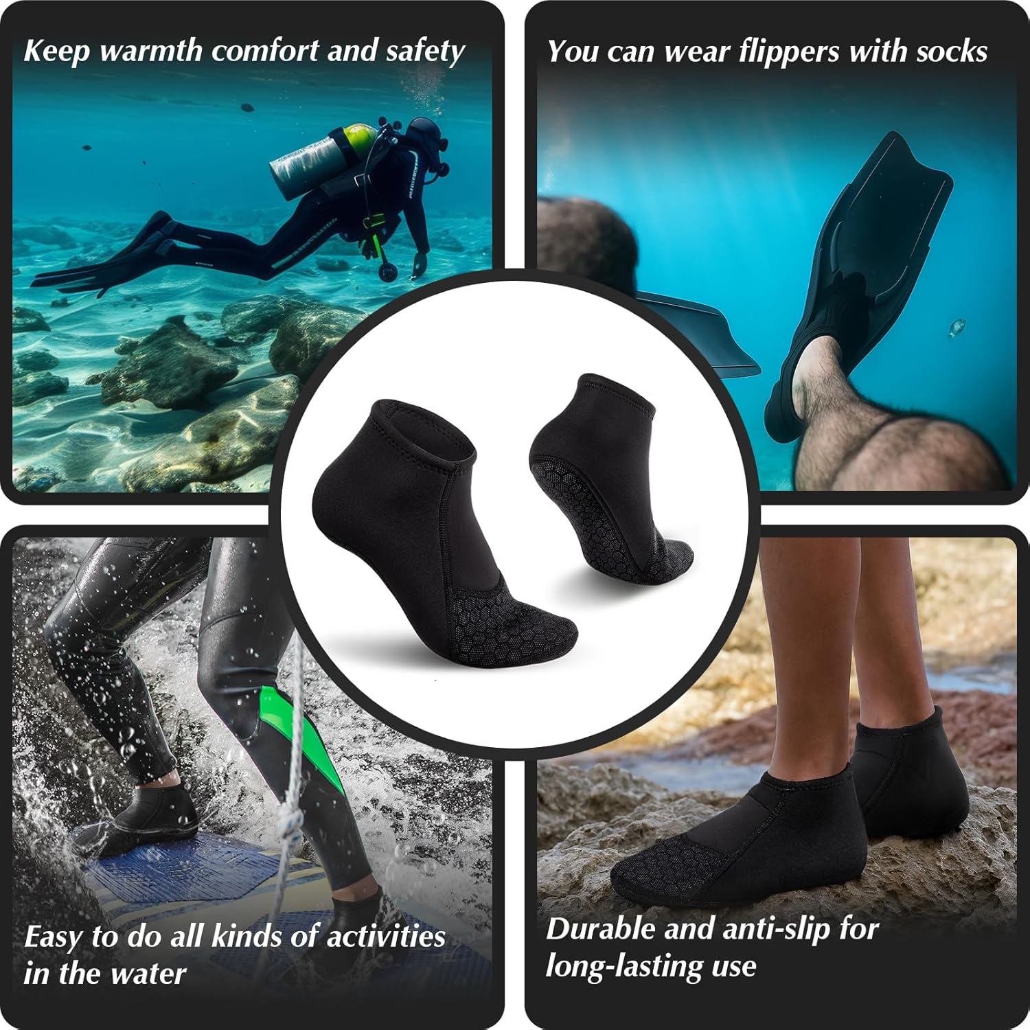 Neoprene Socks, Water Socks 3 mm Diving Socks，Outdoor Water Sports - Image 6