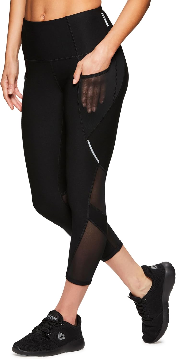 RBX Active Women's Fashion Capri Legging with Mesh Inserts