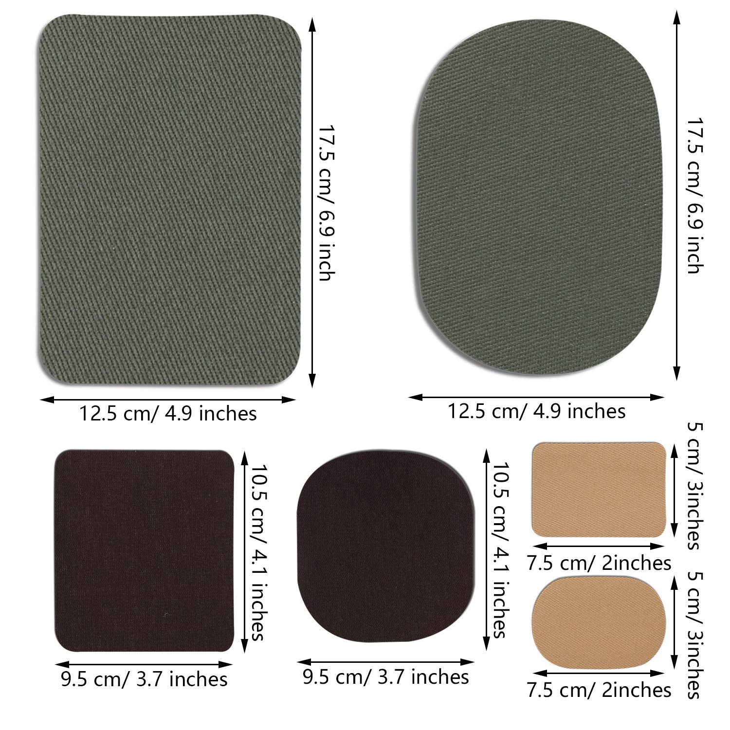 Guokuai 12-Pack Iron-On Fabric Repair Patches - 3"x4.25", Cotton, Strong Glue, Light/Dark Grey & White 14 thumbnail image