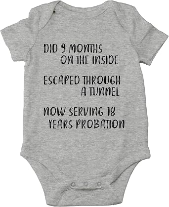 CBTwear Did 9 Months Escaped Through a Tunnel Funny Baby Bodysuit
