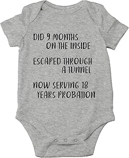 CBTwear Did 9 Month, Escaped Through a Tunnel, Now Serving 18 Years - Sarcastic Gifts - Cute Infant One-Piece Baby Bodysuit