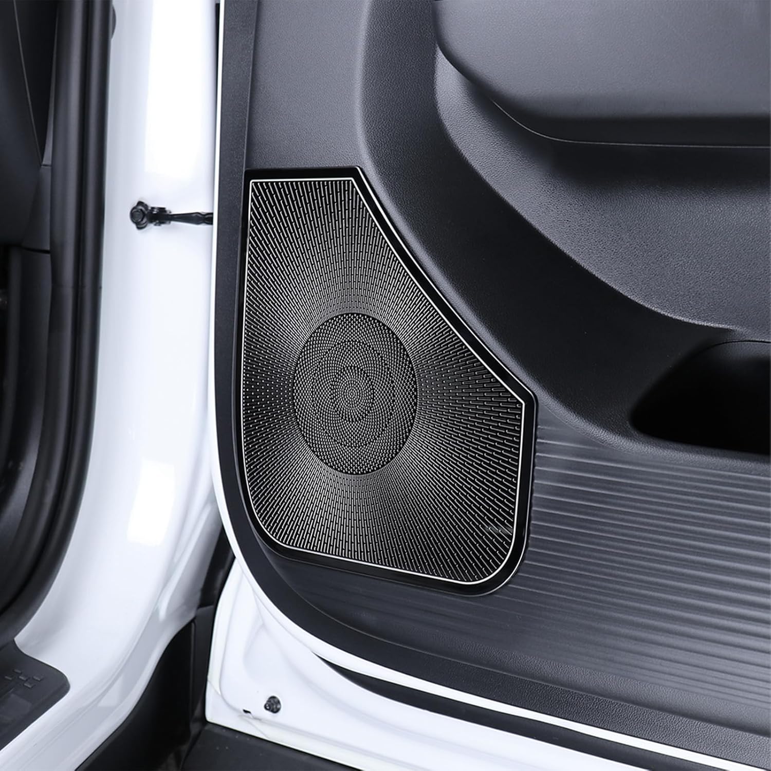 Stainless Steel Black Auto Speaker Cover Car Subwoofer Grille Net Accessories Compatible with Hyundai Santa Fe MX5 2024 2025 (Black)