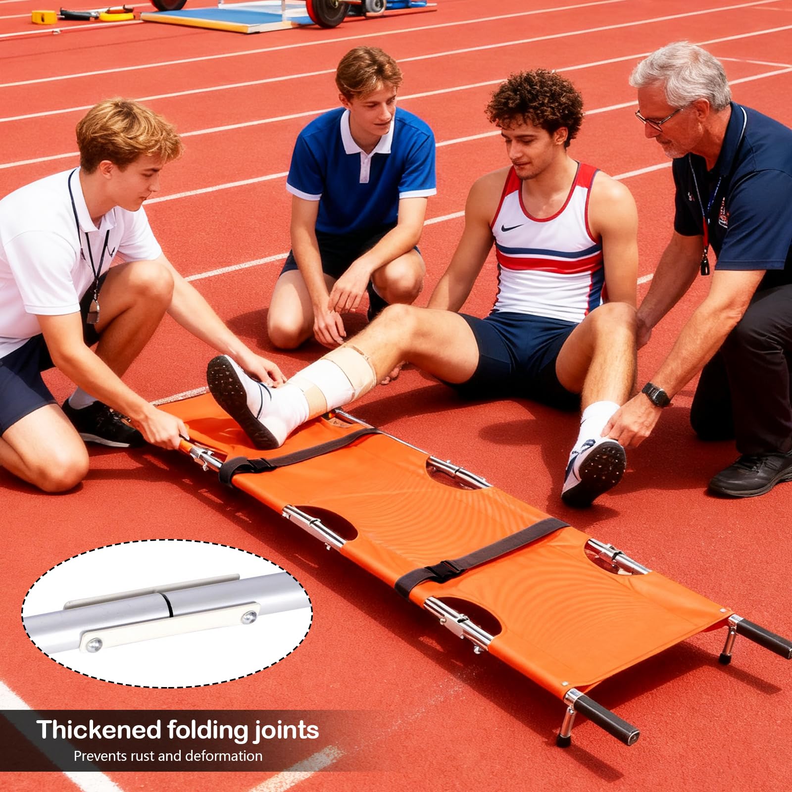 Krankentrage, Klappbare Rettungstuch Professionelle Erste Hilfe Trage Stabile Aluminium Mobile Patiententrage mit Aufbewahrungstasch für Bergrettung und Ferntransport 210x54cm