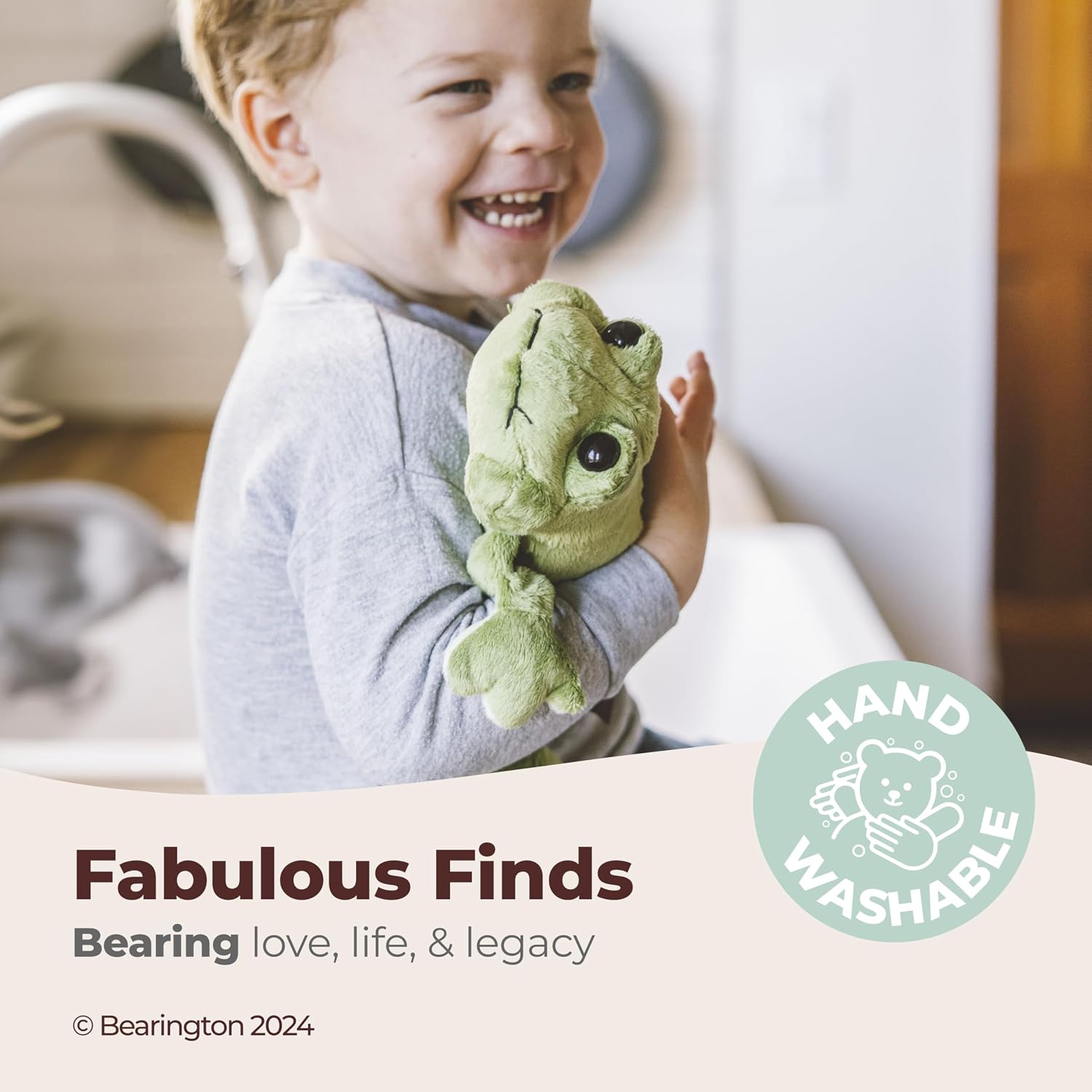 Bearington Frank Jr. Frog Plush Stuffed Animal - 8" Soft Realistic Green Frog Plush Toy with Soft Fur for Kids - Toad Plushie - Cuddly Companion Gift for Toddlers and Animal Lovers - view 3