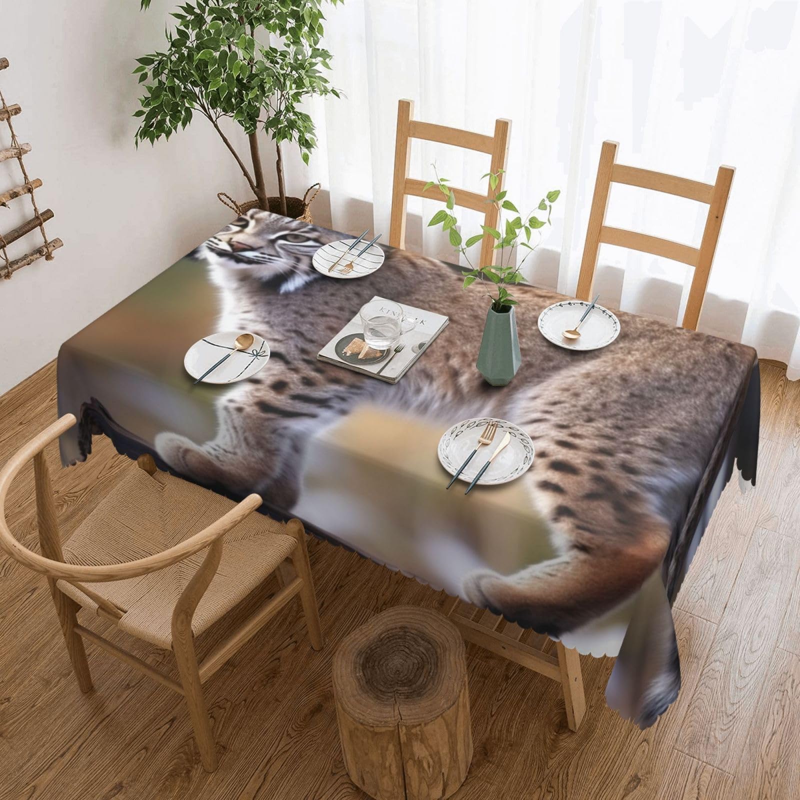 Nappe rectangulaire lavable anti-tache pour table de cuisine