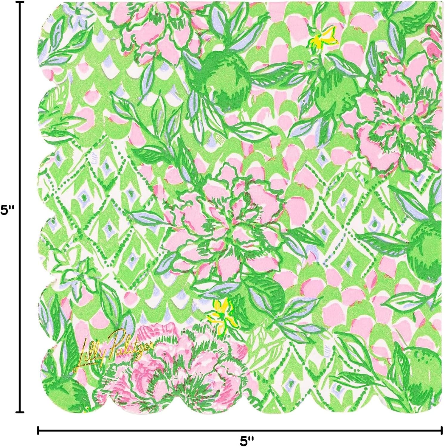 Lilly Pulitzer Paper Cocktail Napkins, Lime Feeling Good
