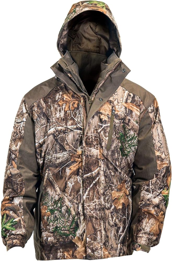HOT SHOT Men's 3-in-1 Insulated Realtree Edge Camo Hunting Parka