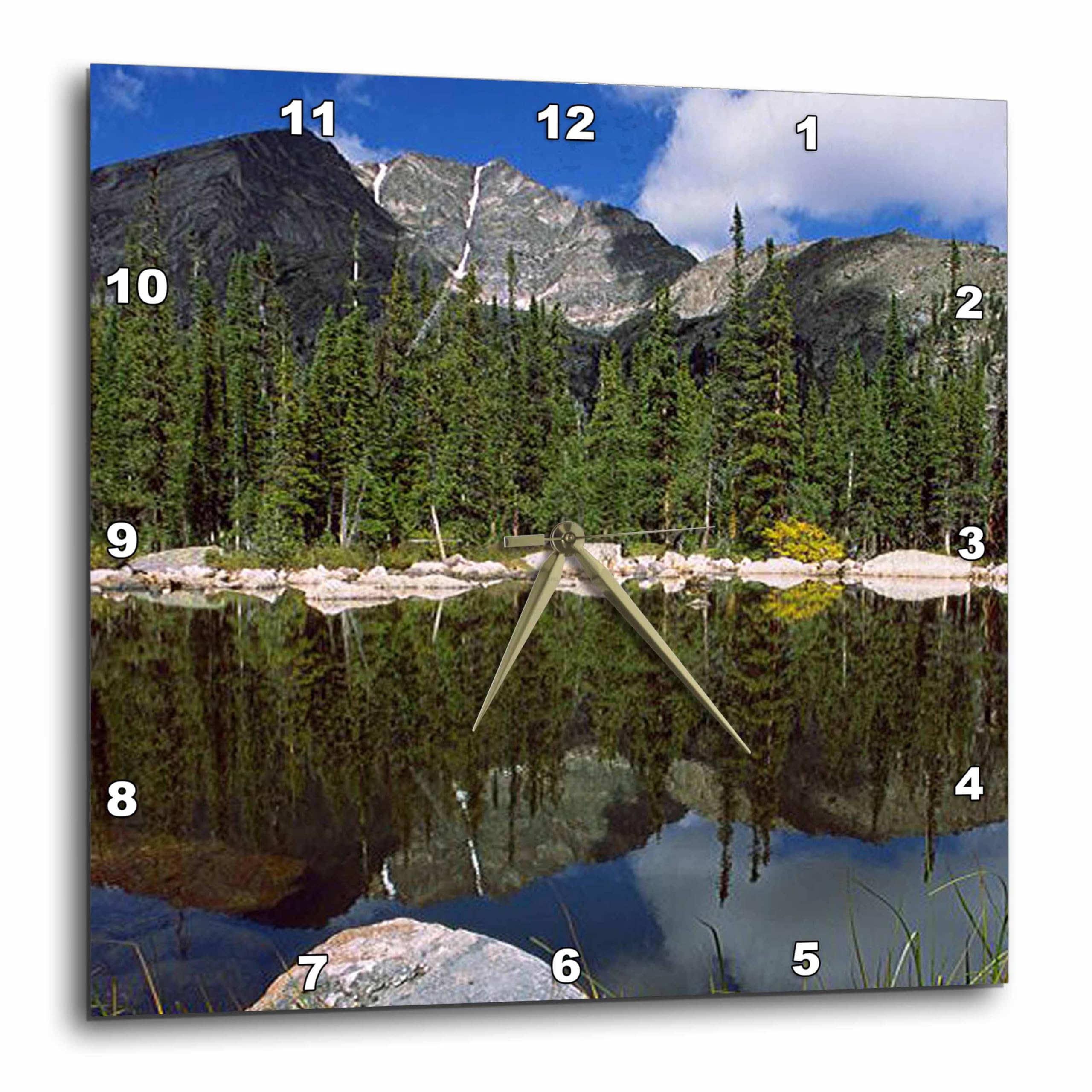 Horloge murale Ypsilon de Montagne Lac dans Le Rockies pour décoration salon chaleureux