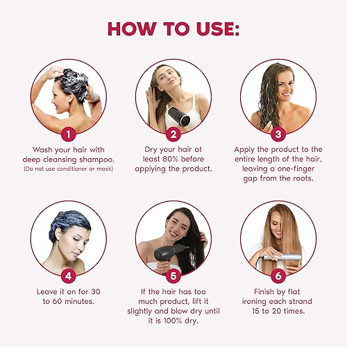 Miniatura 6 de Ravenna B-tox - Kit de reparación para el cabello y máscara de aceite de argán, 17.64 oz, sin formaldehído, antiencrespamiento, reducción de volumen