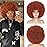 JSDshine 70s Auburn Afro Wig For Women Soft Afro Kinky Curly Hair Wigs With Bangs Afro Curly Wig For Men Bouncy Copper Red Puff Synthetic Hair Wig For Daily Party Use
