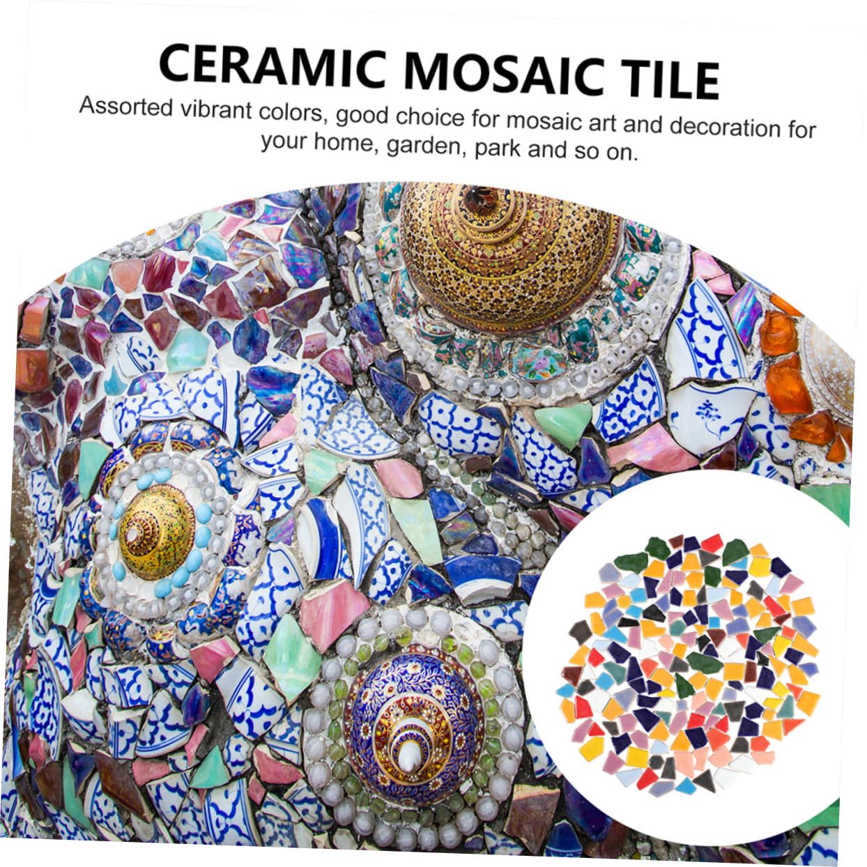 iplusmile 1sacchetto Tessere Mosaico in Pietre Irregolari Pezzi di Mosaico Fai da Te in Ceramica Accessori per Artigianato Artistico Design Dimensioni Irregolari per Facile Applicazione
