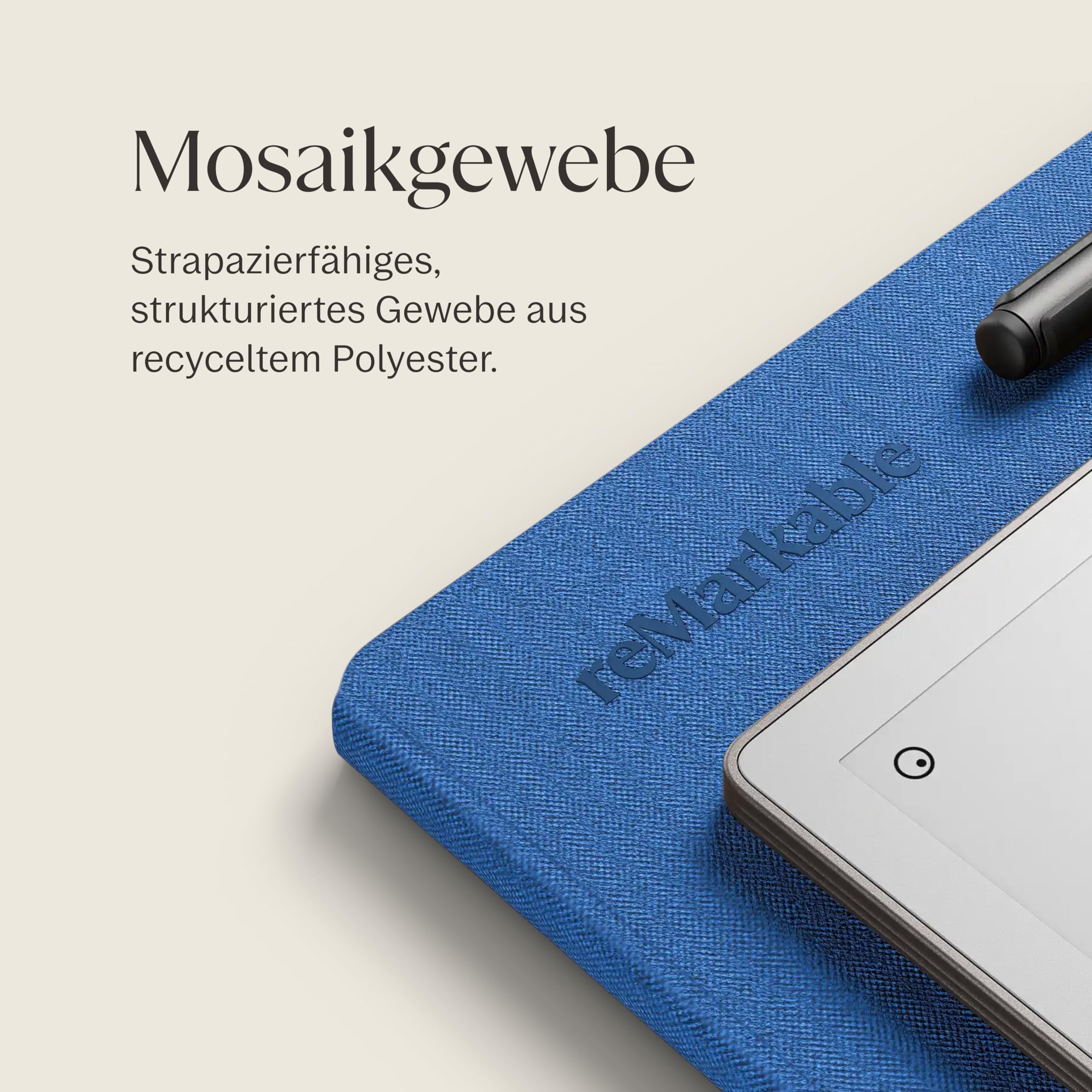 reMarkable Paper Pro Book Folio – Kobalt | Mosaikgewebe Book Folio für dein 11,8-Zoll reMarkable Paper Pro Tablet, leichtes Tablet-Schutzcase