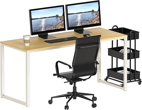 Miniatura 73 de SHW - Escritorio de 32 pulgadas para computador, oficina en casa, roble Roble,Negro,Espresso,Marrón