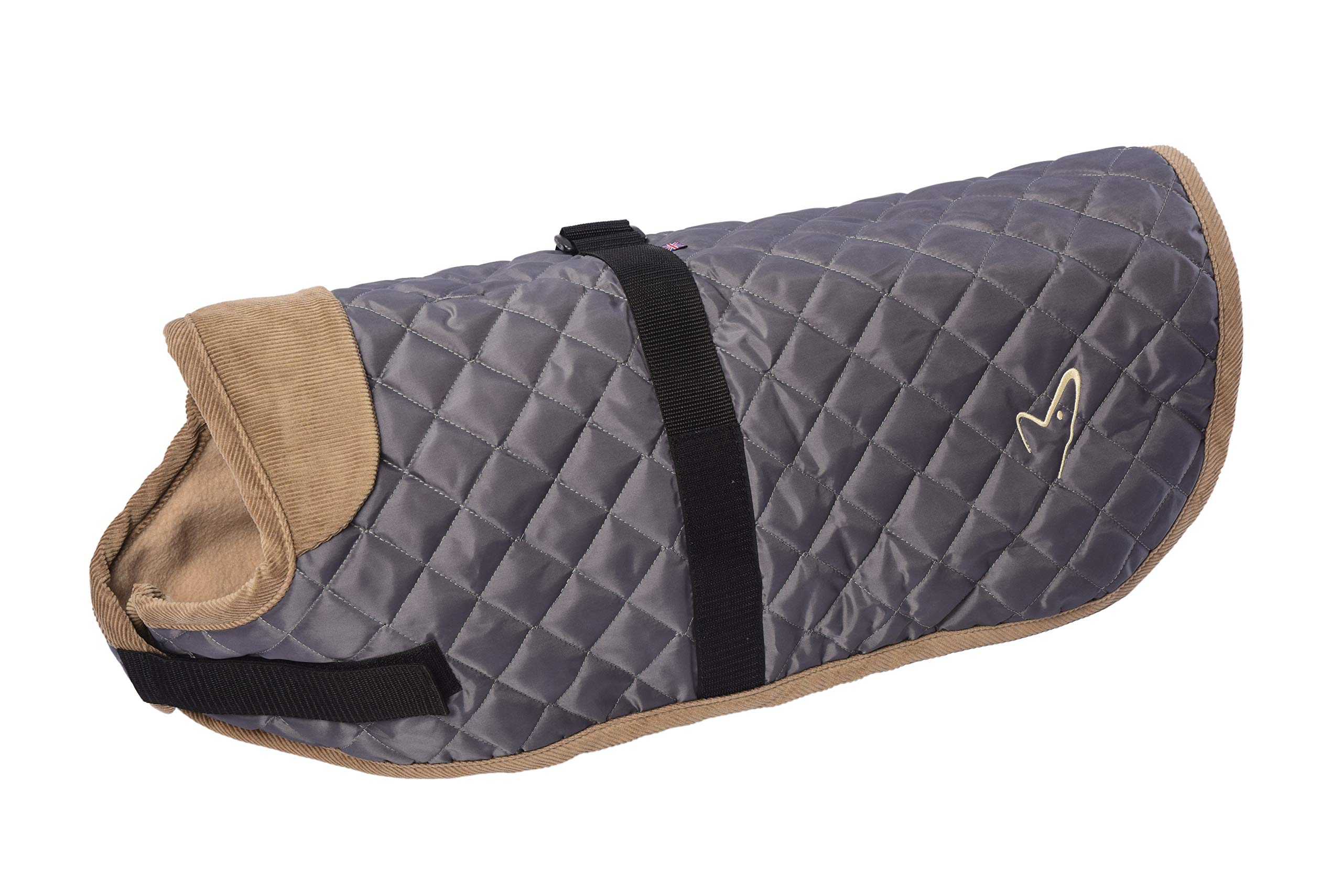 Gor Pets Outdoor Worcester Dog Coat - Grey 25cm (10in) - Water-Resistant & Fleece-Lined - Adjustable Fit, 10-inch