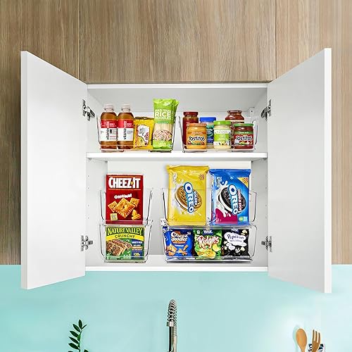 Miniatura 3 de Sorbus Contenedores apilables de almacenamiento abiertos al frente Contenedores de almacenamiento apilables transparentes Contenedores de despensa