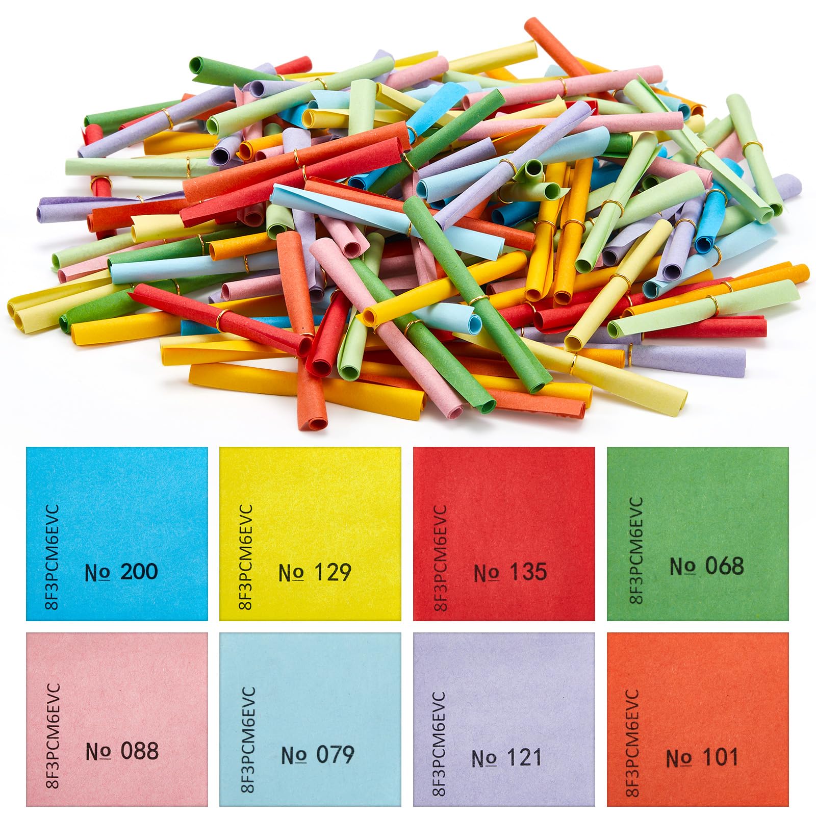 Clabby 200 Pezzi Lose Tombola Vucica Tombola 60 x 60 mm Lotteria di Biglietti Vincenti Misti Colorati con Numeri per Festa del Club della Tombola (200,1-200)