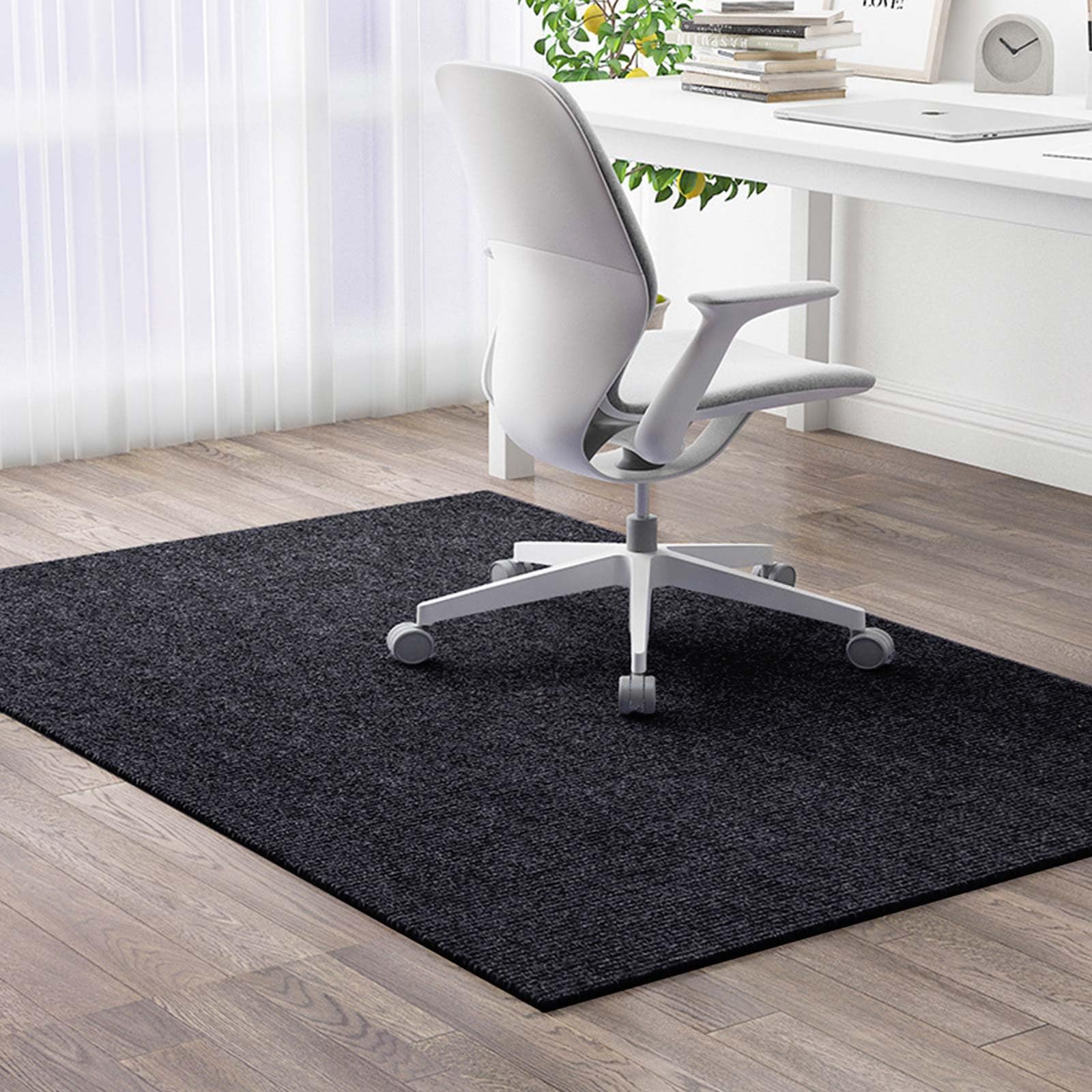 Zcctd 140x90CM Office Chair Mat for Hardwood Floors with Anti Slip Low Pile Protector Mat for Office & Home Cuttable Easy to Clean Dark Gray