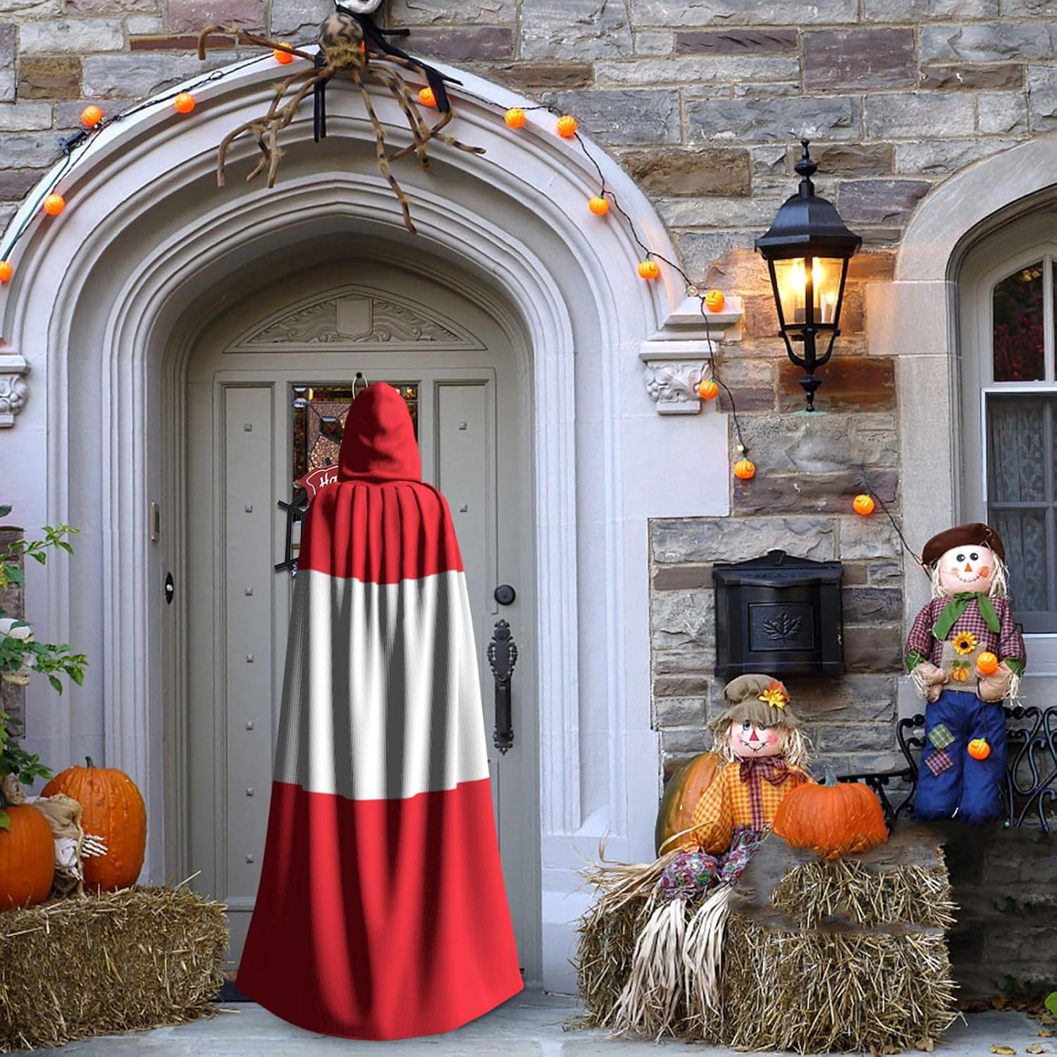 Austrian flag Hooded Halloween Role Play Costume Robe Cloak Cape Lightweight Draped Cloak Jacket