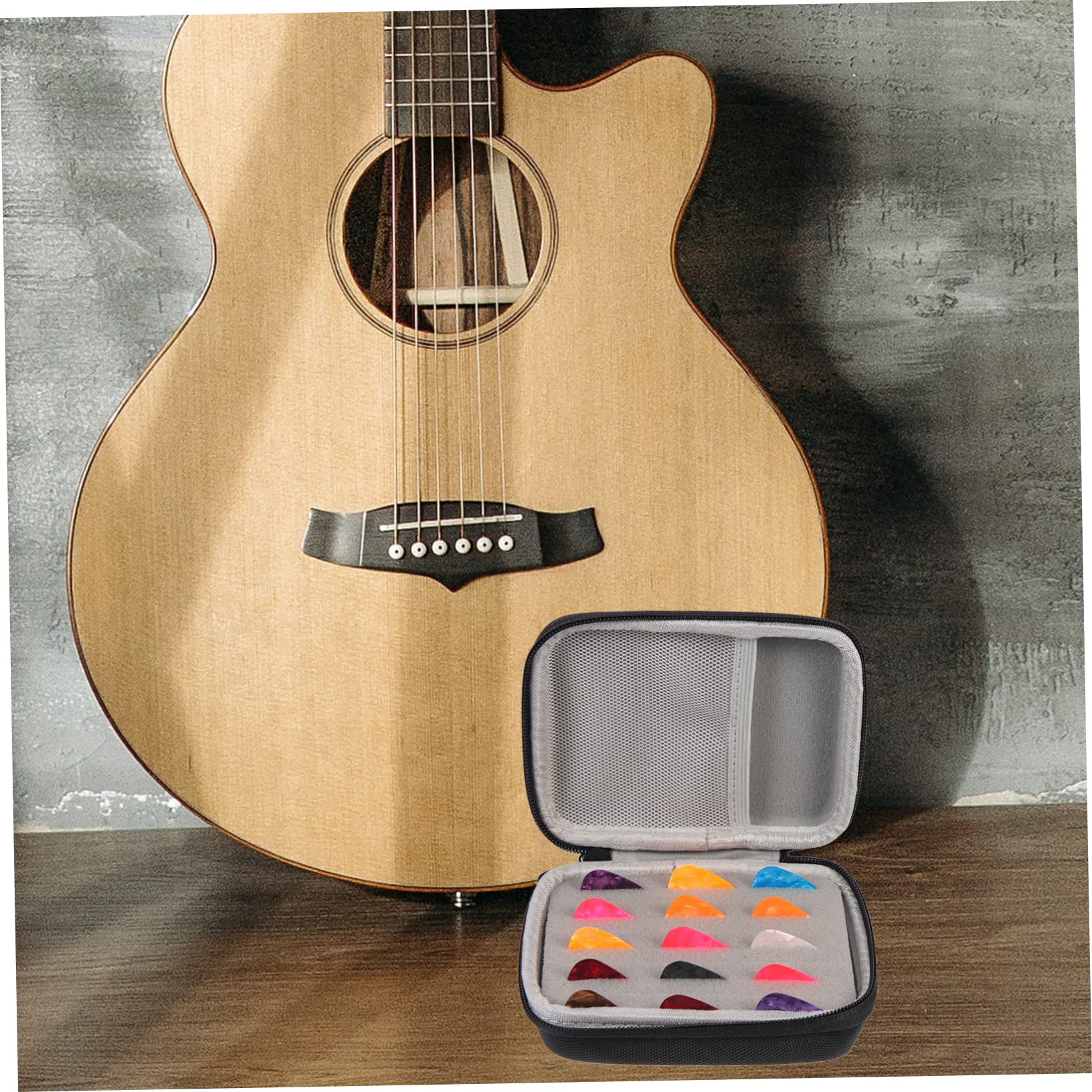 ibasenice 3juegos Estuche Organizador De Púas De Guitarra con Púas Aleatorias Accesorios De Guitarra Almacenamiento Compacto y Ligero Diseño Ergonómico y Material Duradero
