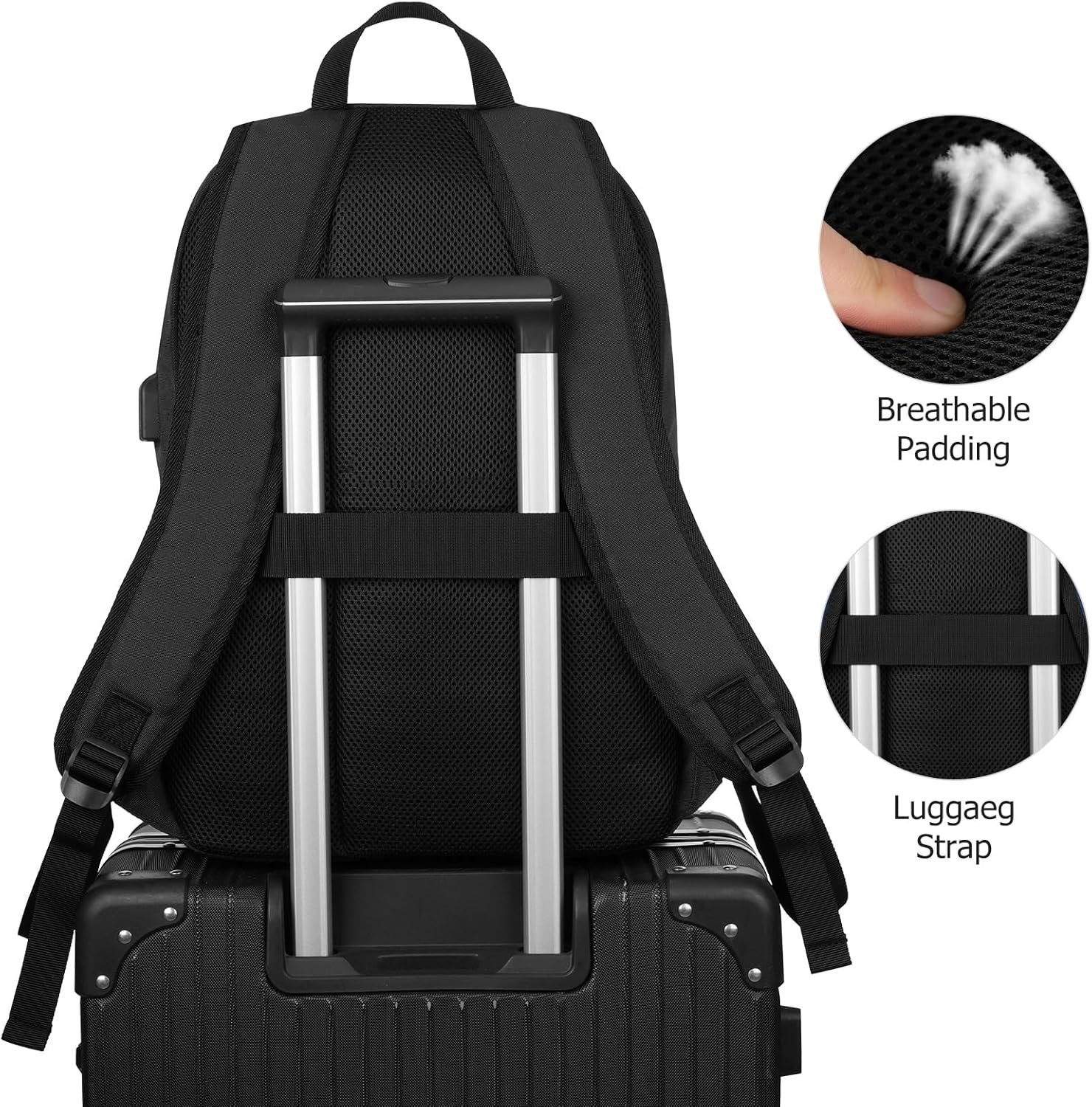 ZUBOND Backpack for Men and Women, School Backpack for Teens Boys, Lightweight Casual High School Bookbag, Laptop Backpack with USB Charging Port Fits 17.3 Inch Notebook