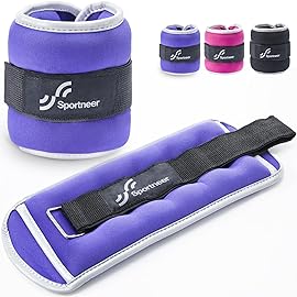 Sportneer Ankle & Wrist Weights with Reflective Straps for Women, Men & Kids - 1/2/3/4/5/10 lb Weighted Weights for Strength Training, Walking, Running, Pilates, Physical Therapy, Leg & Arm Workouts