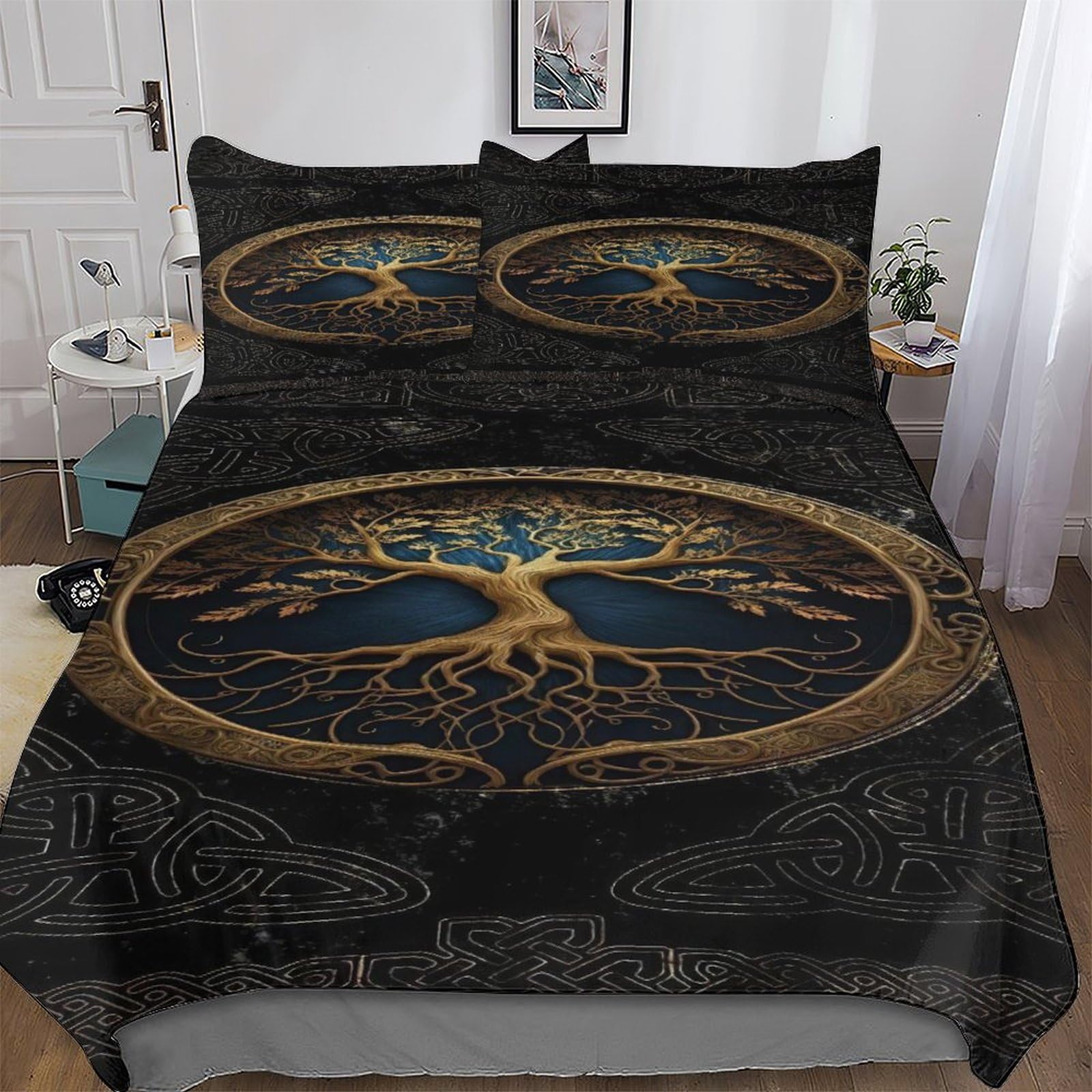 Ltttt Viking Myth (2) Duvet Cover Set With Pillowcases Printed Bedding Set Comforter Cover 3 Pieces Soft Microfiber Quilt Cover King(220X240cm)