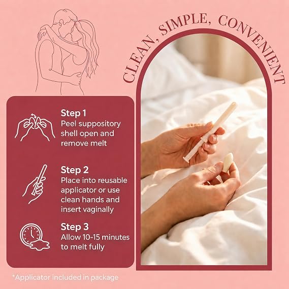 Femallay Organic Vitamin E Vaginal Melts Romantically Rose 1-pack