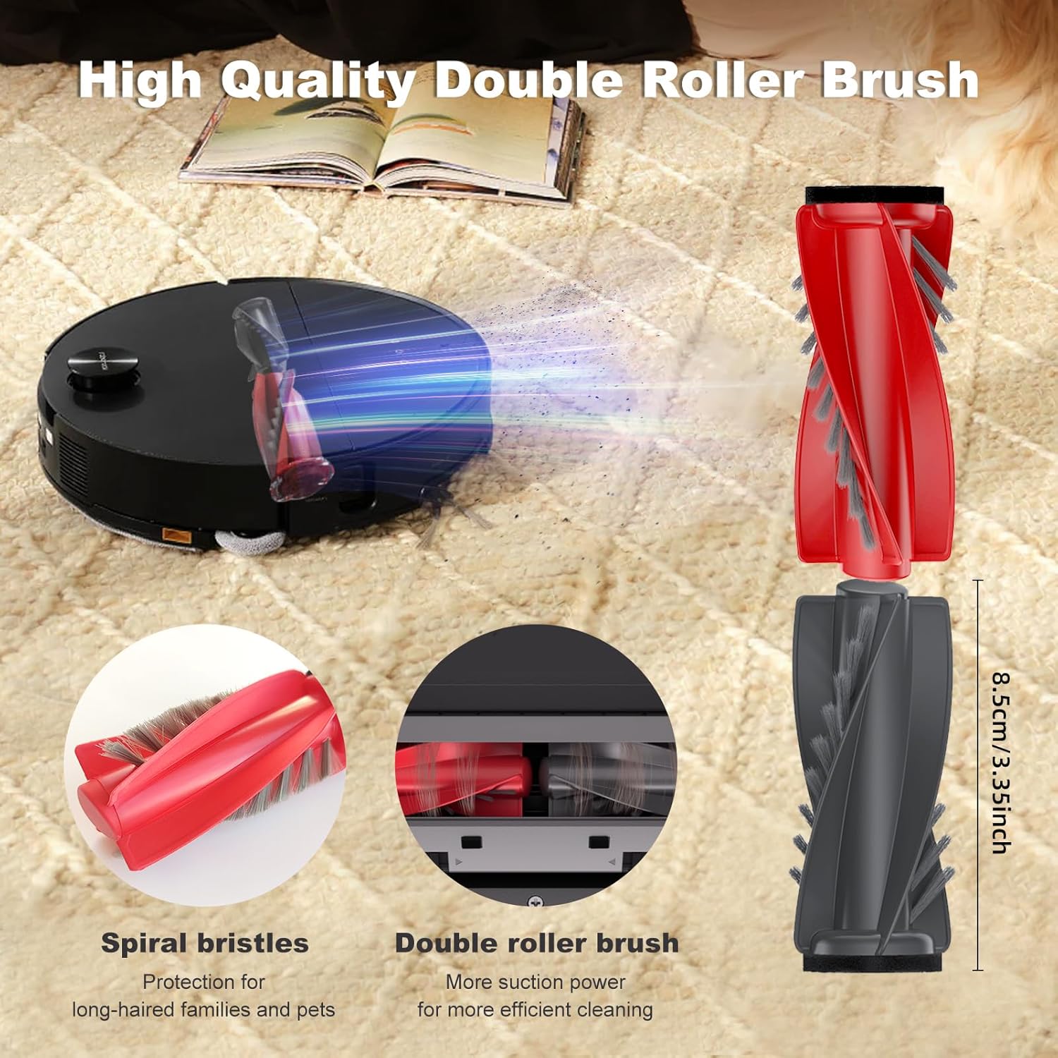 Yivy Saros 10 Accessories, 30pcs Replacement Kit for Roborock Saros 10/G30 - Accessory Set with 2 Roller Brushes, 6 Side Brushes, 4 Filters, 4+4 Mop Pads, 6 Dust Bags, 1Self-Cleaning Brush