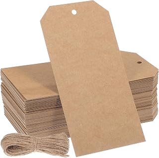 荷札タグ 紙製 ひも付き 無地 200枚 12×6cm 軽量