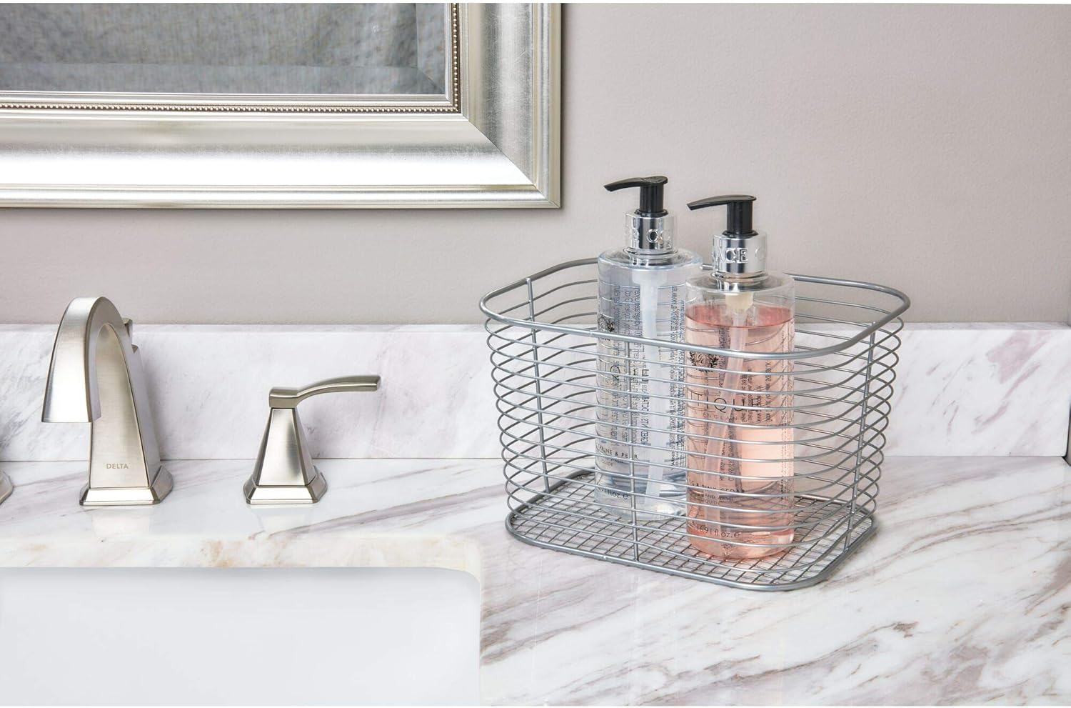 iDesign Vienna Vanity Cosmetics and Makeup Storage, Bathroom, Countertop, and Desk, Set of 4, Basket - Large, 4 Count