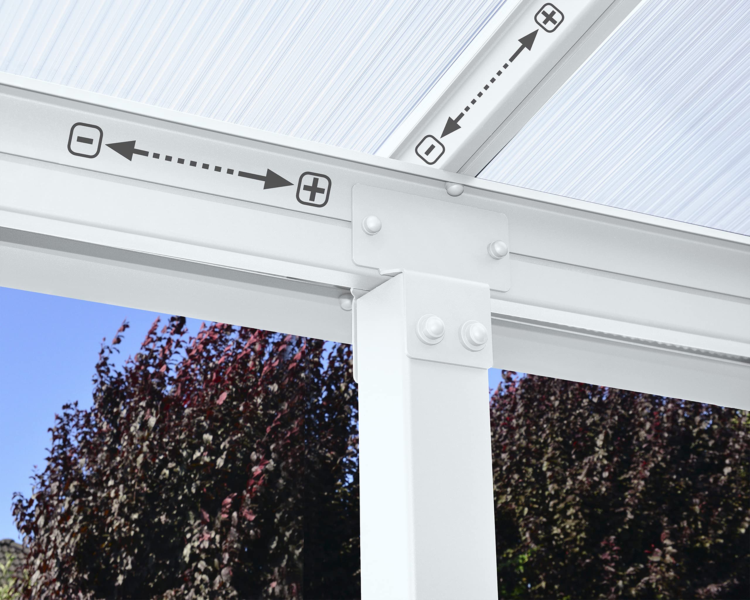 Canopia by Palram Pergola Olympia 12.8 m² en Aluminium Et Polycarbonate, Moderne & Élégante, pour Couvrir Une Terrasse Toute L’année (Blanc)