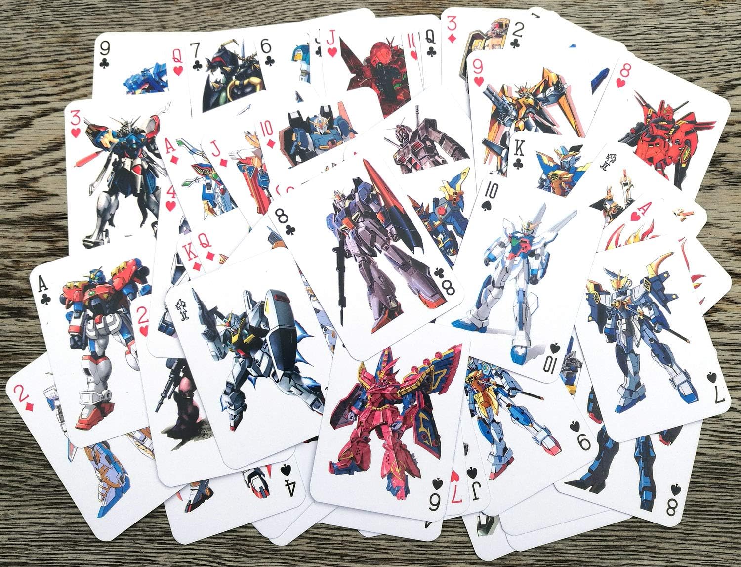 Anime Playing Cards # Poker Deck 54 Cards All Different # Gundam Battle MECH Robots Japan Manga Anime Characters
