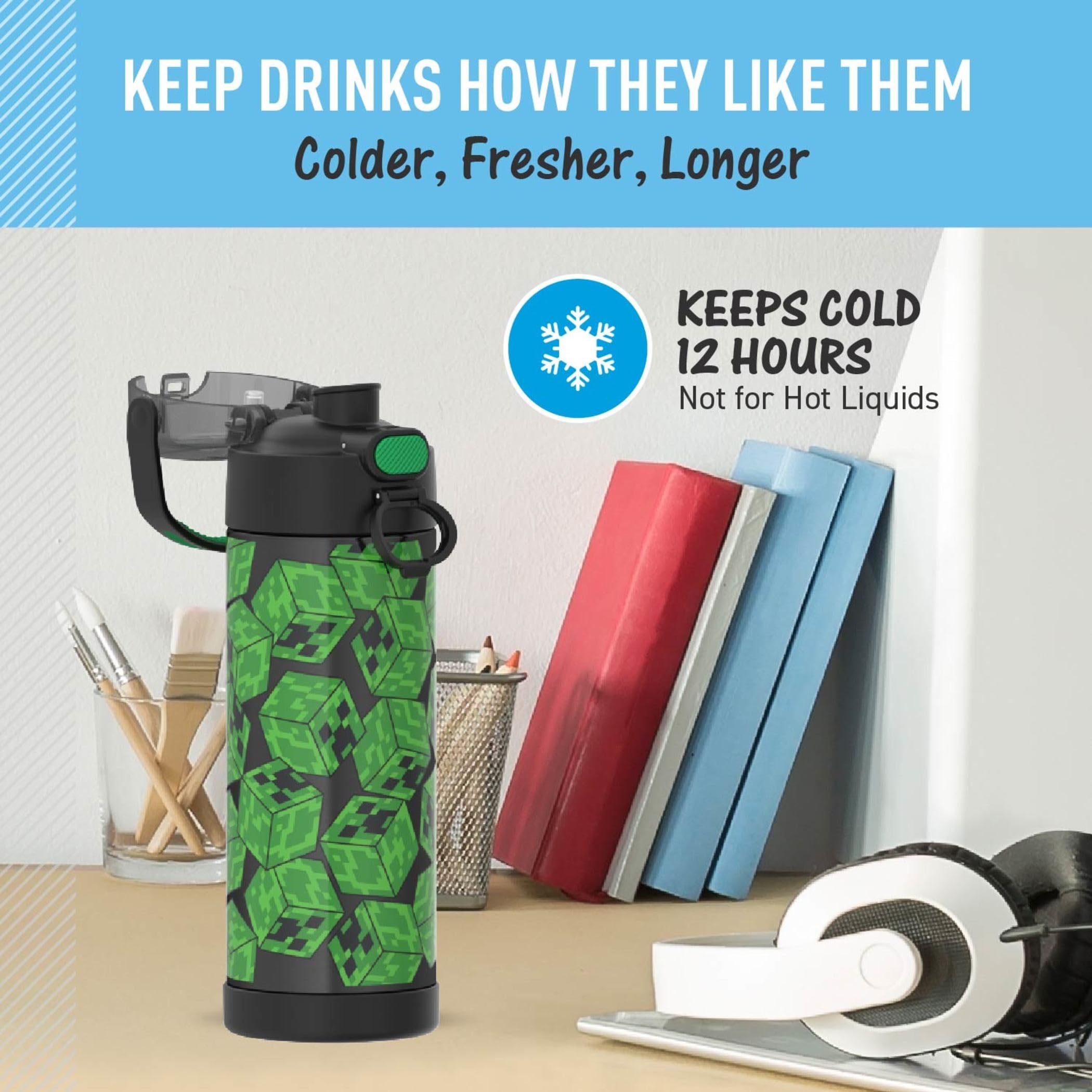 Minecraft Thermos Funtainer Water Bottle - 16oz -6 Minecraft Thermos Funtainer Water Bottle - 16oz -6