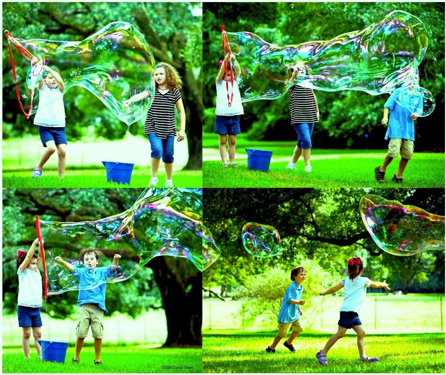 BUBBLETHING Original Big Bubbles Wand & Mix - Kit Blows Bubbles to 30-Feet-Long - Makes 2.7 Gallons Giant Bubbles Solution - Big Easy Safe Outdoor Family Fun