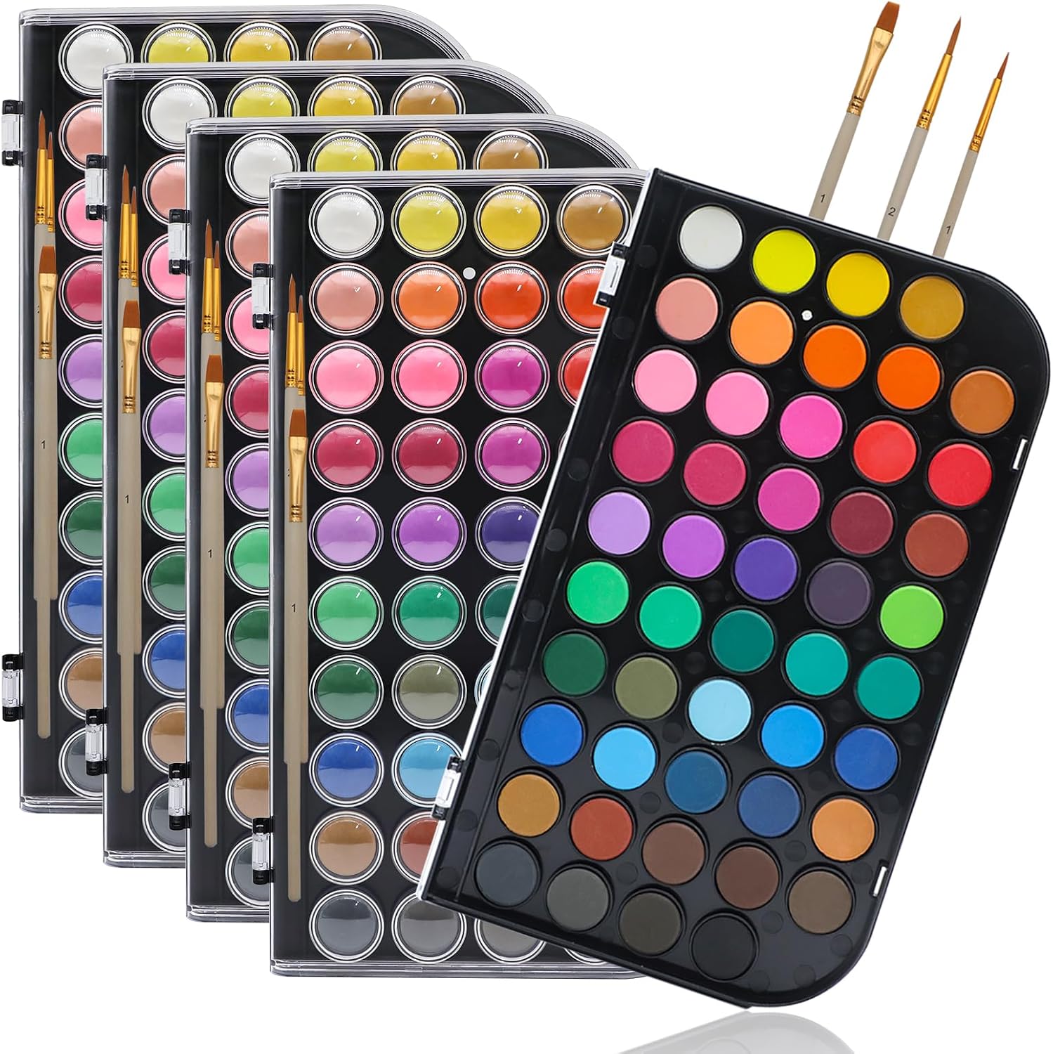 Artecho 48 Colors Watercolor Paint Set with 10 Paint Brushes, A5 Watercolor Paper Pad and 2 Watercolor Pens, Washable Water Colors Paint Adult Set