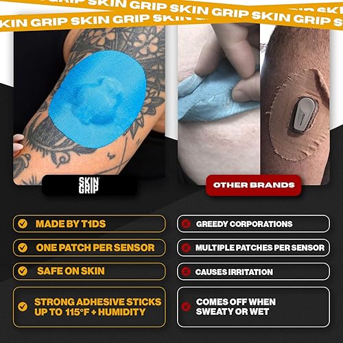 Vista 77 de SKIN Grip Medtronic Guardian, Freestyle Libre, parches adhesivos Enlite. Parches CGM precortados. Protección de monitor de glucosa constante. Cinta