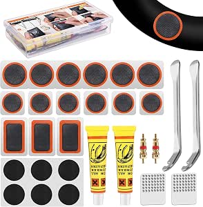 Coffret de réparation complet pour pneumatiques tubeless. Qualité