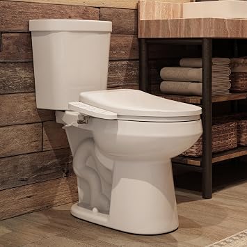 HOROW Two-Piece Elongated Tall Toilet with Smart Seat, 17 Inch ADA Height Toilet with Heated Seat, Powerful 1.1/1.6 GPF Dual Flush toilet, MAP 1000g, 12" Rough In High Bowl for Seniors, White