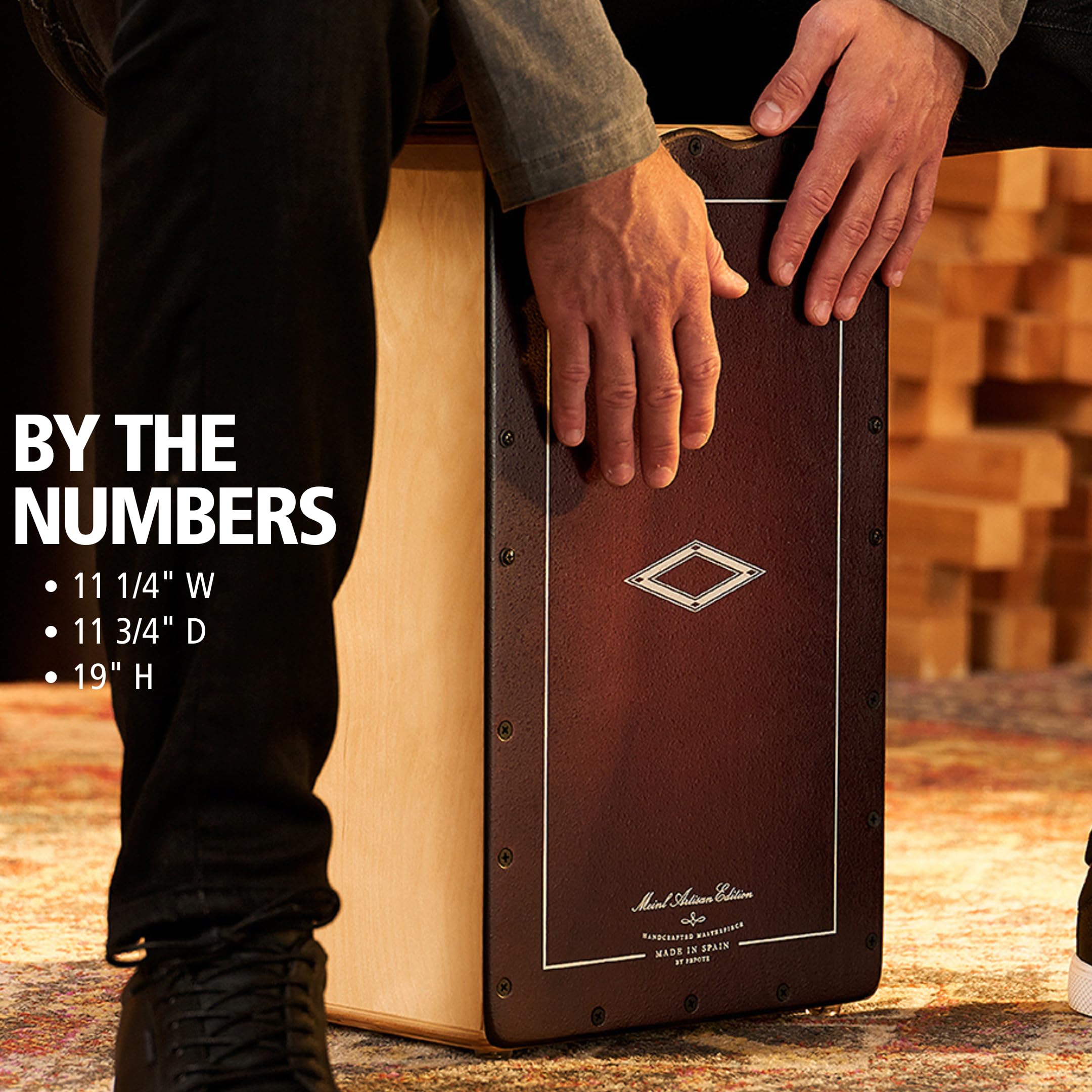 Meinl Percussion Artisan Cajon Instrument/Trommel für Erwachsene/Fortgeschrittene/Profis - Dark Red Burst Frontplatte / Korpus aus Baltischer Birke - Kein Cajon Bausatz - Soleá Line (AESLRB)
