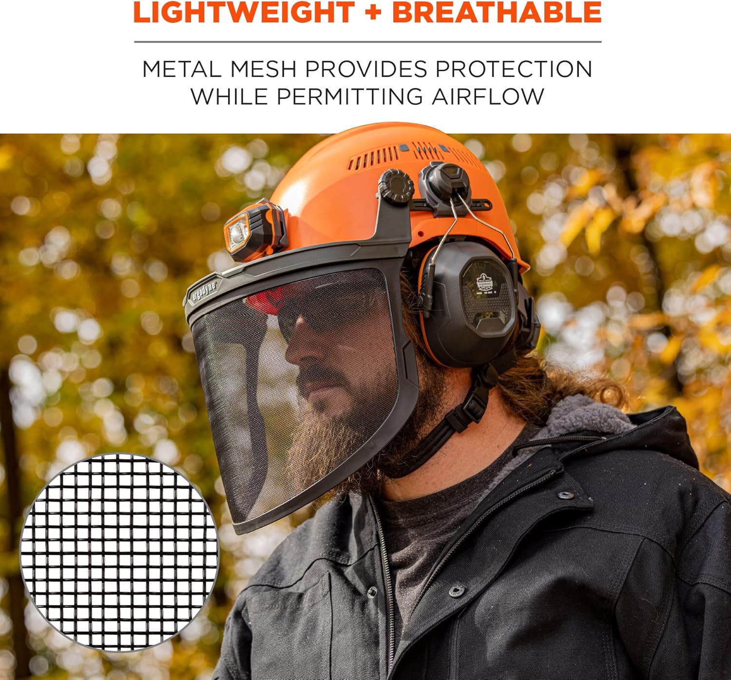 Ergodyne Skullerz 8989 Hard Hat Mesh Face Shield Attachment, Adapter for Hard Hat and Safety Helmets - Image 4