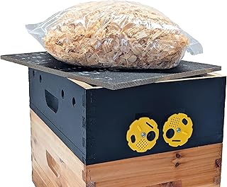 Lappes Bee Supply - 5, 8, 10 Frame Bee Hive Winter Quilt Box, Moisture Board and Wood Shavings Pack Included (8 Frame)