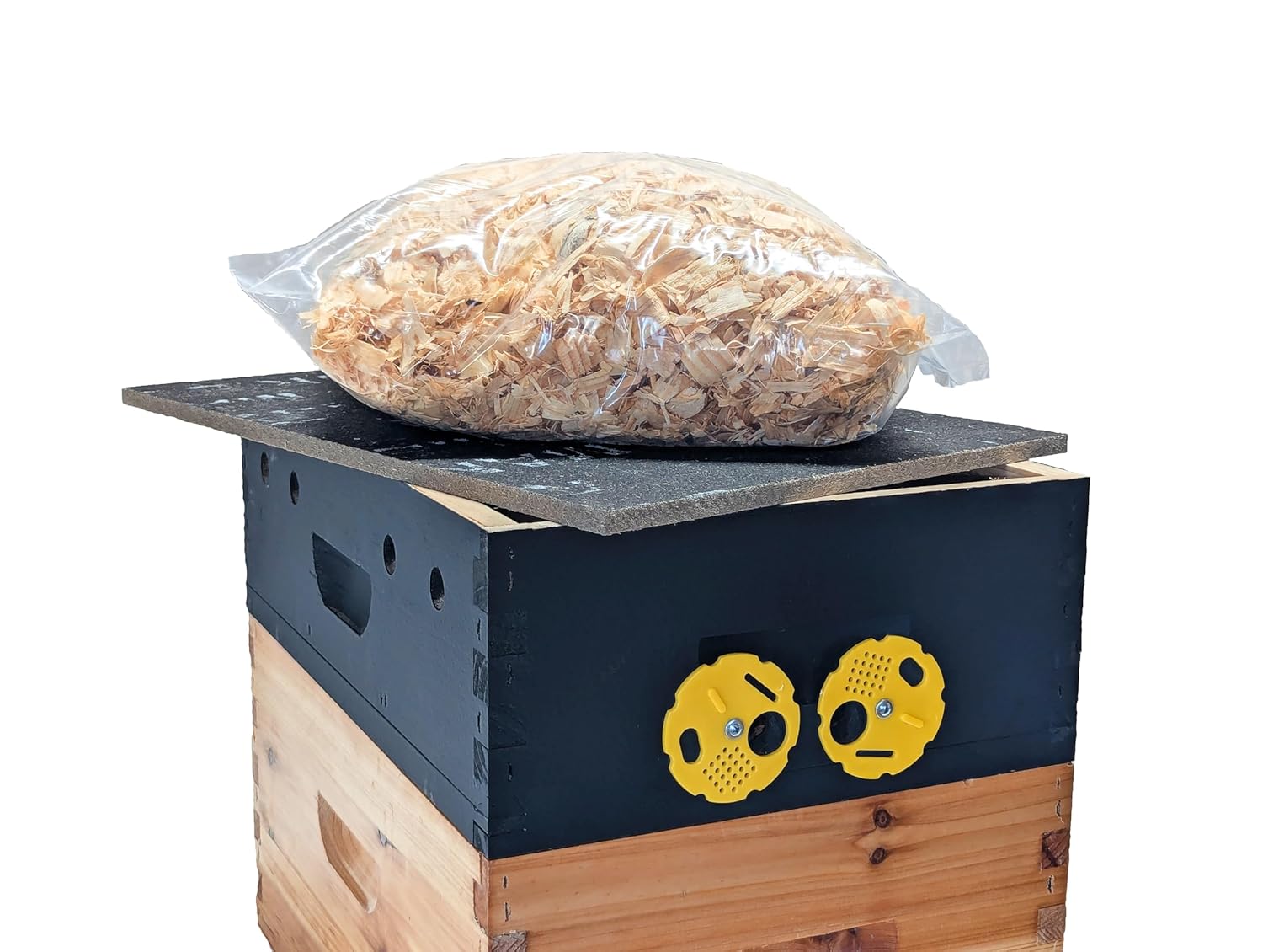 Lappes Bee Supply - 5, 8, 10 Frame Bee Hive Winter Quilt Box, Moisture Board and Wood Shavings Pack Included (8 Frame)