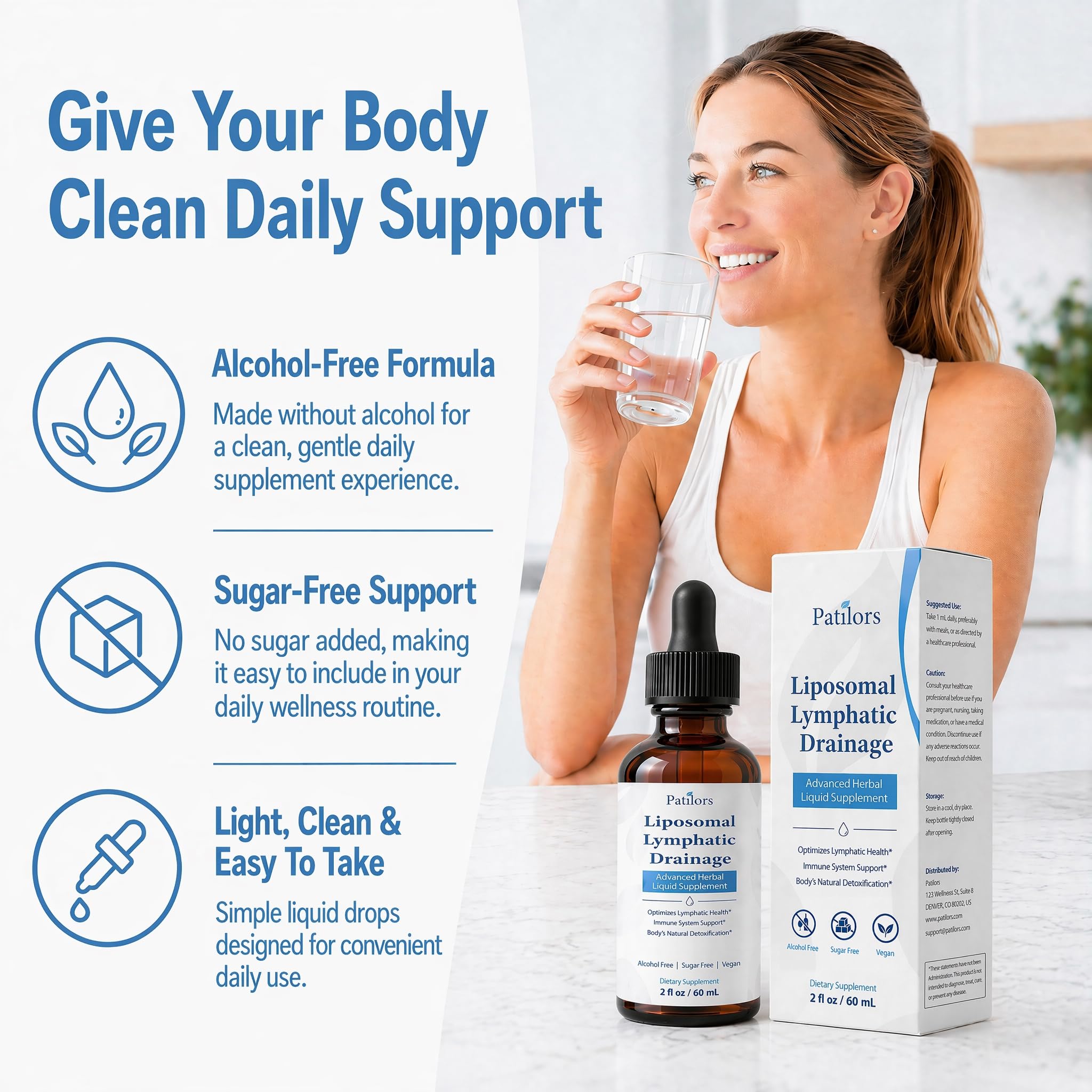 Liposomal Lymphatic Drainage Drops, Advanced Herbal Lymphatic Drainage Supplements with Cleavers, Red Clover, Echinacea, Dandelion, Burdock Root, Elderberry & Calendula, 2 fl oz — Amazon image 5
