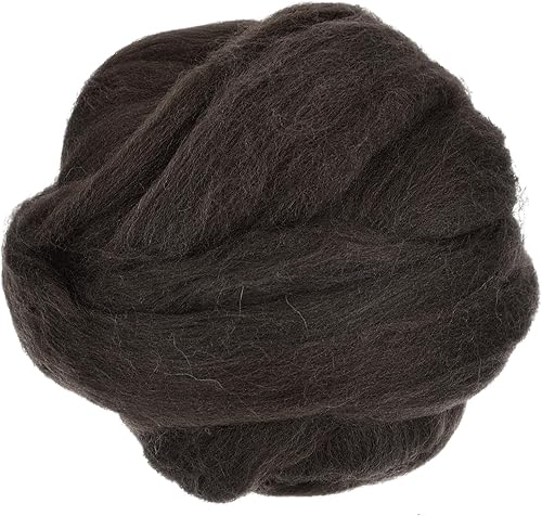 Miniatura 18 de uxcell Lana de fieltro con aguja, hilo de lana de fibra natural de 3.5 onzas para fieltro húmedo, manualidades, materiales de bricolaje (negro)