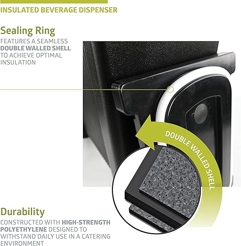 Miniatura 4 de Pearington Servidor frío y caliente de 5 galones, dispensador de bebidas aislado negro, 1 paquete