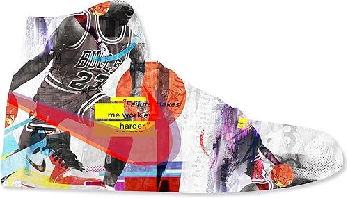 Notoriart Retro Sneaker Acrylic Wall Art Die-Cut Easy-to-Hang, 19" x 10.5", Even
