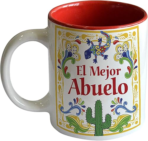 Miniatura 8 de Taza El Mejor Abuelo  Regalos únicos de Abuelo en español  Taza de cerámica duradera de 12 onzas con esmalte azul  Taza para el mejor abuelo para