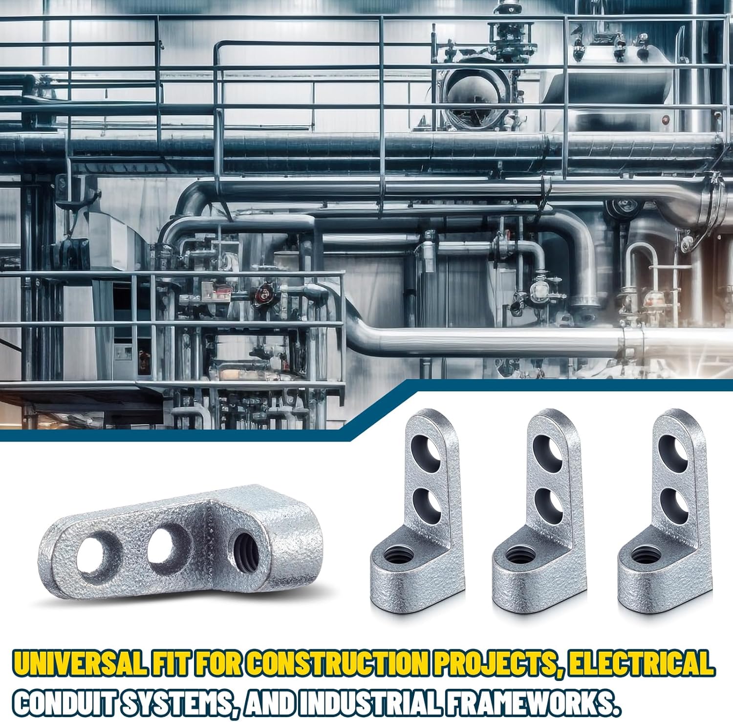 Hicarer 20 Pack Side Beam Connector, 3/8"-16 Threaded Rod Connectors, Heavy Duty 250 Lbs Capacity, Industrial Grade Malleable Iron for Construction, Scaffolding, Pipe Support