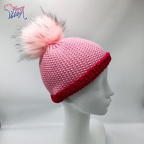 Miniatura 3 de Furryvalley Pompón de piel sintética, 6 unidades, manualidades, bolas esponjosas para sombrero, zapatos, bufandas con cierre a presión, sombrero de