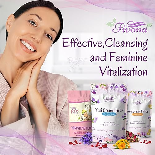 Miniatura 4 de Fivona Juego de 3 hierbas de vapor Yoni - Mezcla de hierbas naturales - Mezcla orgánica 100% pura - V Detox, limpieza, equilibrio de pH para mujeres